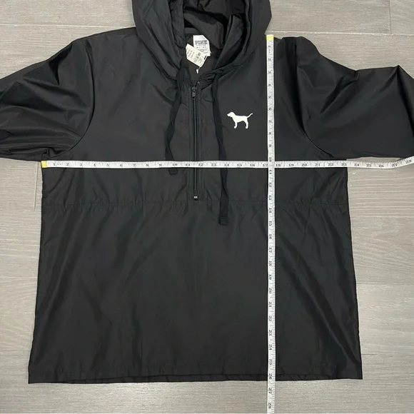 Pink Victoria's Secret Anorak Raincoat Pullover Windbreaker Rain Jacket Hoodie L - Picture 10 of 10